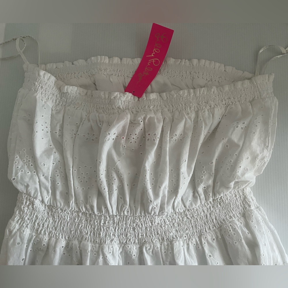 Lilly Pulitzer® Nicole Strapless Eyelet 100% Cotton Fully Lined w/Cotton dress - Picture 7 of 16